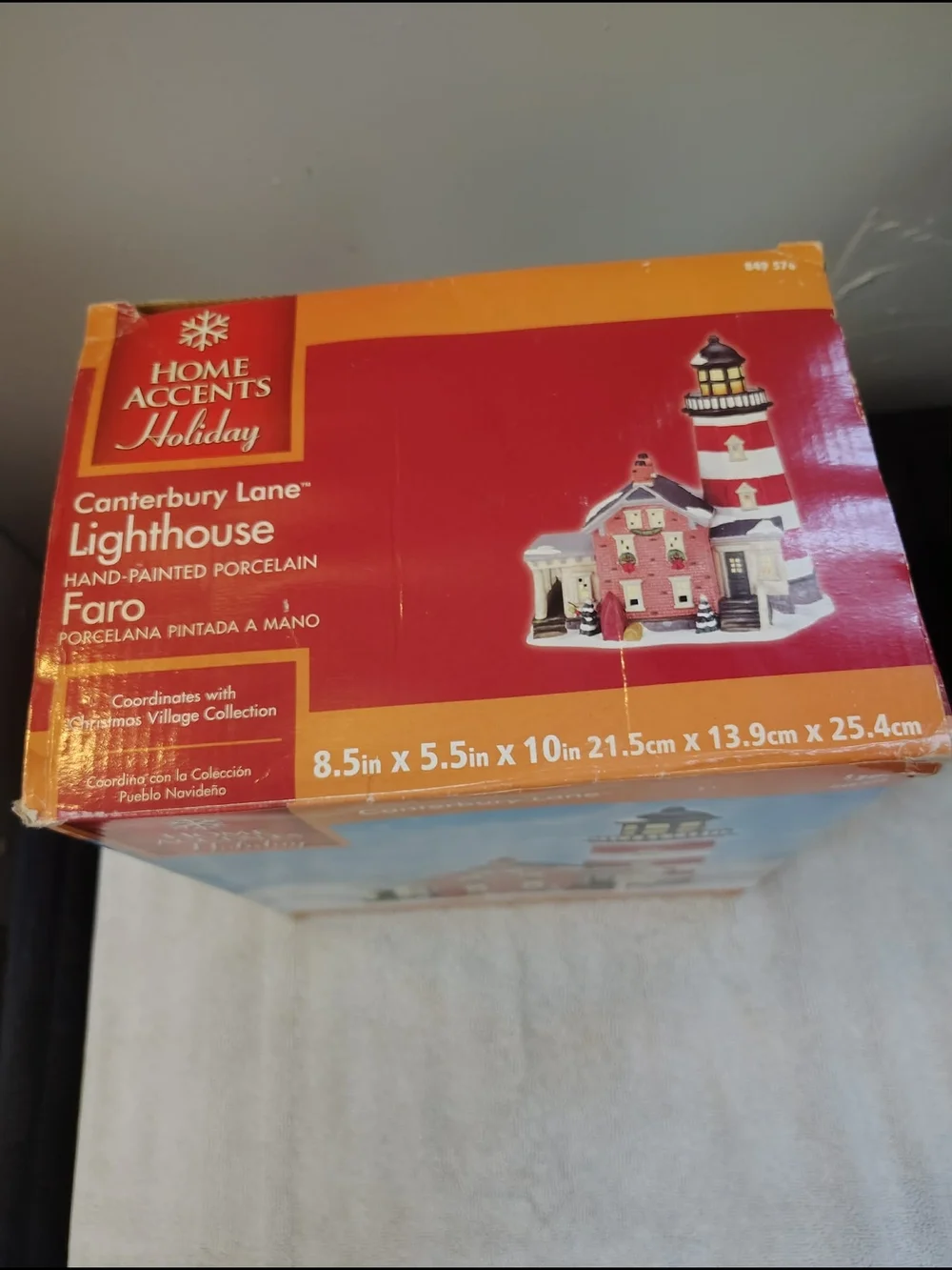 Home Accents Holiday Canterbury Lane Red & White Lighthouse Decorative Accent